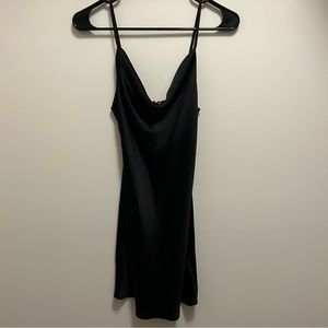 Urban Outfitters Black Silk Slip Dress